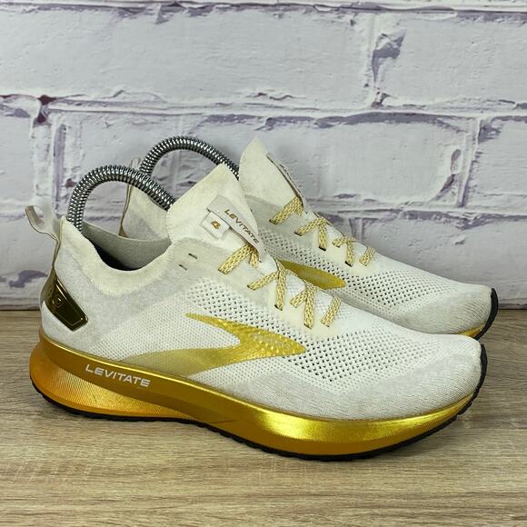 Brooks Levitate 4 Victory Edition White Gold mens 12 Running Shoe Brooks Levitate 4 Victory Edition White Gold Womens 7.5  main image 4